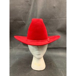 XXX 6 7/8 Red Cowboy Hat by American Hat Company Houston TX